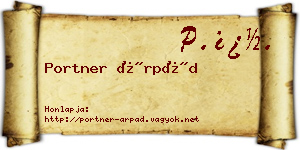 Portner Árpád névjegykártya